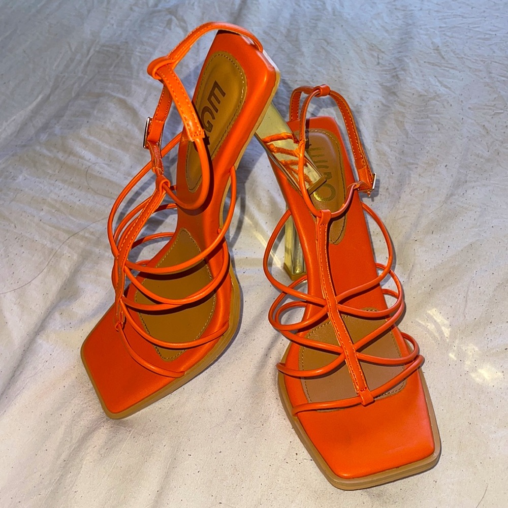 EGO Orange Square toe Heels